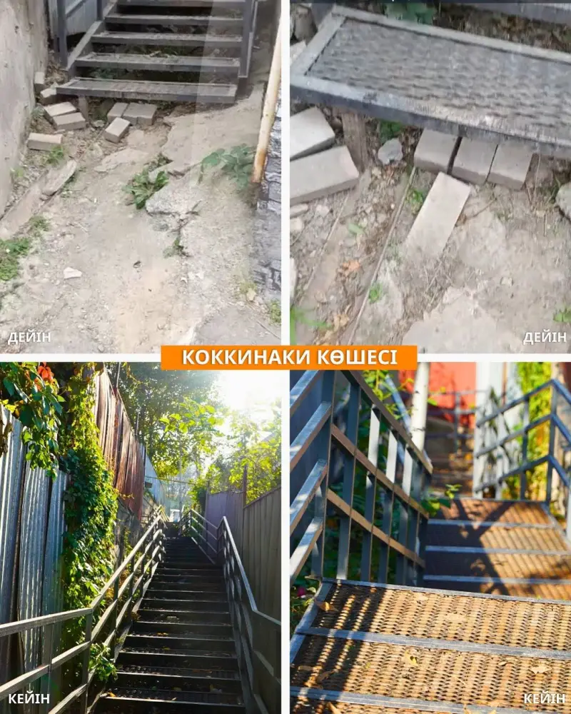 В Медеуском районе Алматы обновили более 280 метров лестниц по обращениям жителей (2)