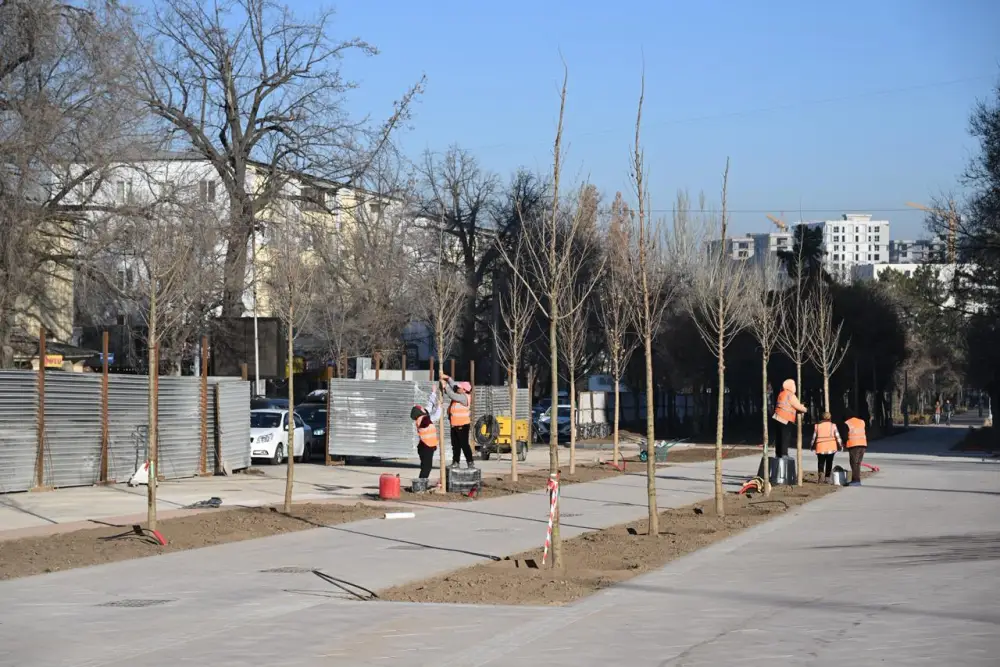 Аким Алматы ознакомился с ходом благоустройства территории вдоль улицы Пушкина (2)