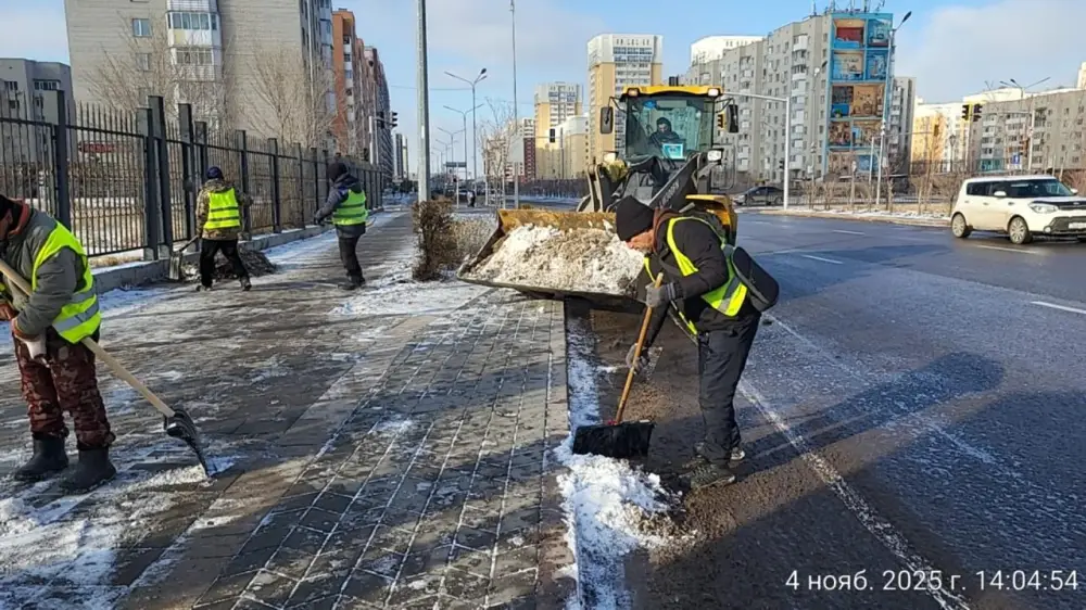 Больше тысячи кубометров снега вывезли из Астаны за день (3)