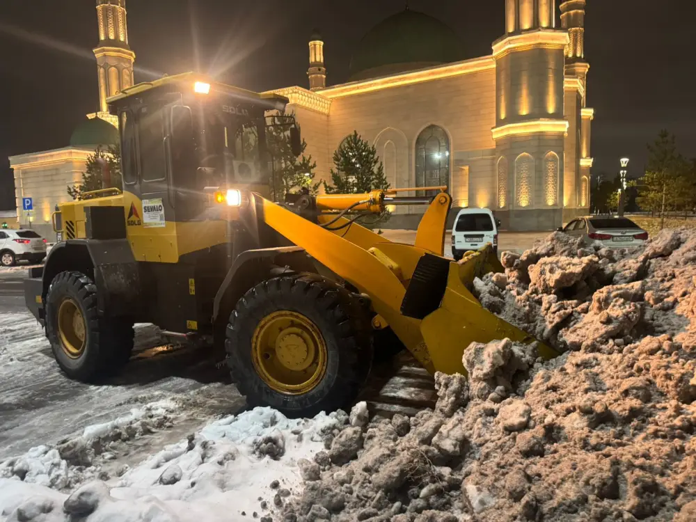 Более тысячи единиц спецтехники задействуют в снегоуборке ночью в Астане (2)