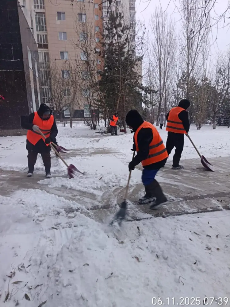 Порядка 2 500 дорожных рабочих вышли на уборку снега в Астане (3)