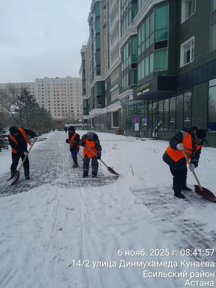 Порядка 2 500 дорожных рабочих вышли на уборку снега в Астане (4)