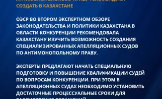 Казахстан на пути к антимонопольной справедливости: рекомендации ОЭСР как ключ к новым вершинам