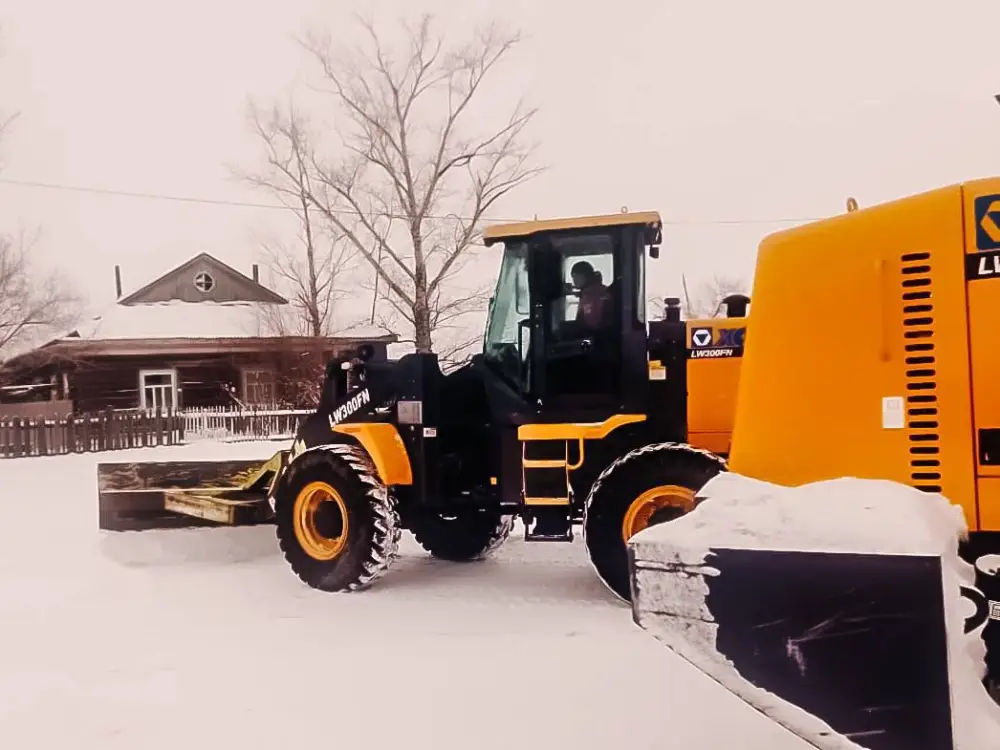 В Бородулихинском и Бескарагайском районах проводятся работы по очистке дорог от снега (2)