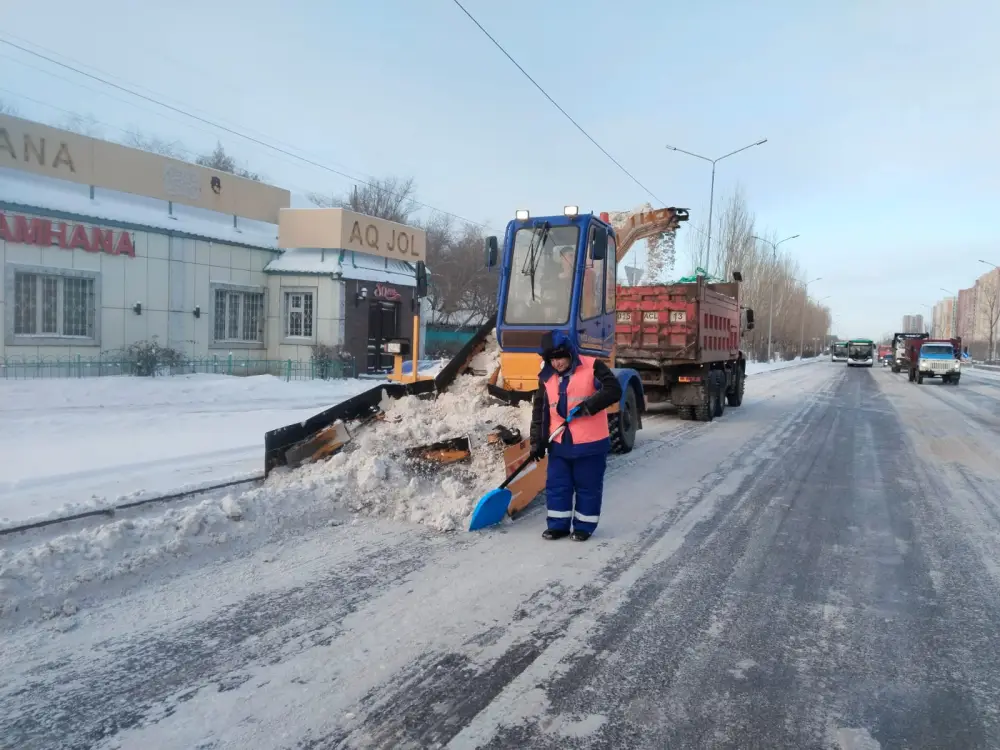 Около 3000 единиц спецтехники вышли на уборку снега в Астане (2)