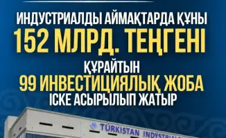 99 инвестиционных проектов в Туркестанской области