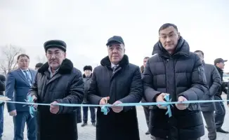 В селе Жана Омир открыт новый спортивный комплекс для волейбола, баскетбола и национальной борьбы.