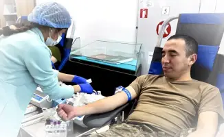 Донорская акция в Нацуниверситете обороны РК