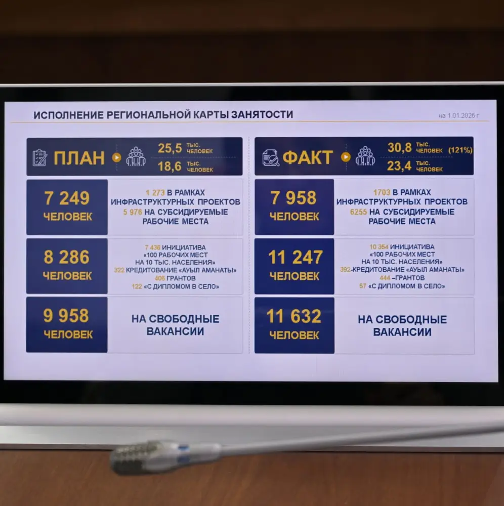 В акимате области прошло рабочее совещание, где рассмотрели итоги социально-экономического развития региона за 2025 год, исполнение Региональной карты занятости и освоение бюджетных средств (9)