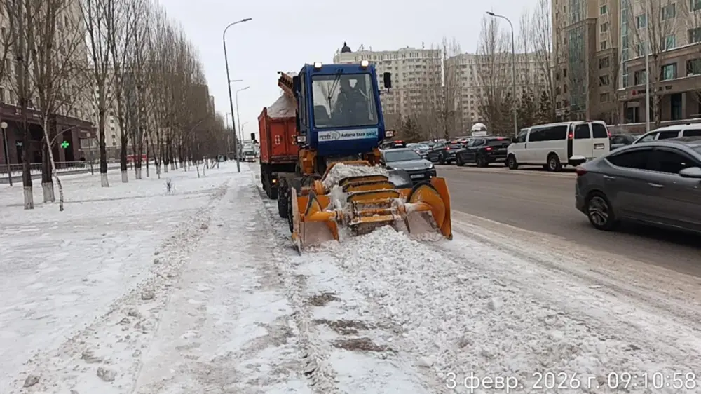 Более 3 000 дорожных рабочих и 1 600 единиц спецтехники заняты в снегоуборочных работах в Астане (8)