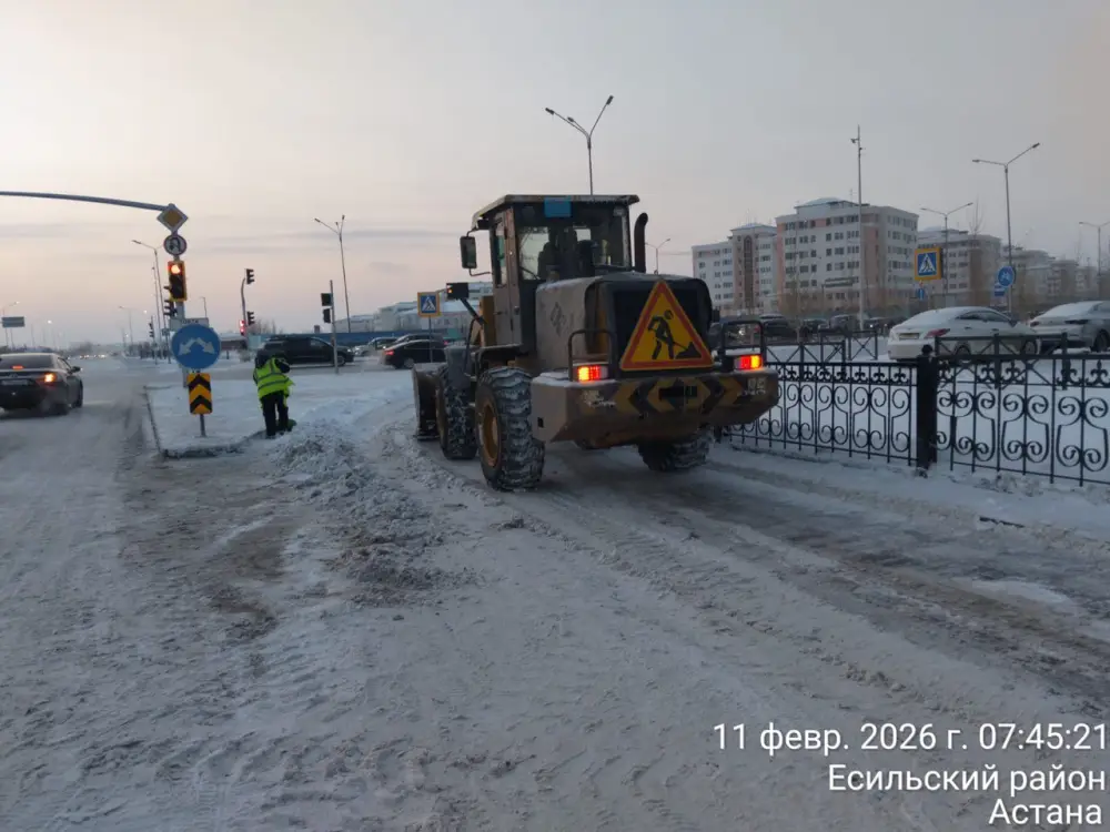 Более 63 тысяч кубометров снега вывезли из Астаны за ночь (7)