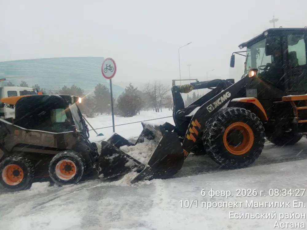Более 3 000 дорожных рабочих и свыше 1 700 единиц спецтехники задействовано в снегоуборочных работах в Астане (8)