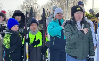 Лыжный забег в поддержку олимпийцев в Акмолинске