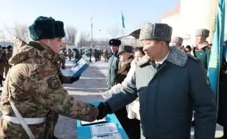 Военная присяга гвардейцев Национальной гвардии МВД Казахстана в Астане