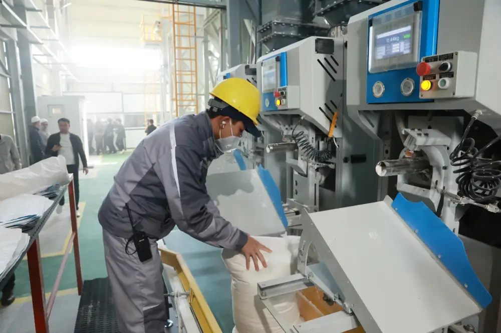 Производство мраморной муки и сухих строительных смесей запустили в Жамбылской области (5)