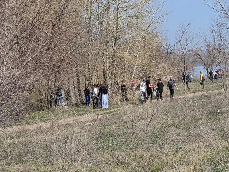 «Чистые водоёмы»: около 40 мешков мусора собрали на берегу Самаркандского водохранилища (2)