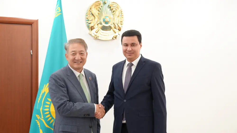 Встреча вице-министра экологии и природных ресурсов Республики Казахстан М.Т. Ошурбаева с руководителем Отделения ООН по устойчивому развитию UNOSD Чун Ке Пак (5)