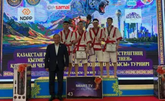 Жамбылская команда одержала победу на чемпионате страны по қазақ күресі в Таразе