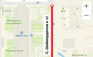 В Астане временно перекроют участок улицы Шаймерденова для укладки дорожного полотна