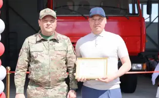 Открытие добровольного противопожарного поста в Казахстане